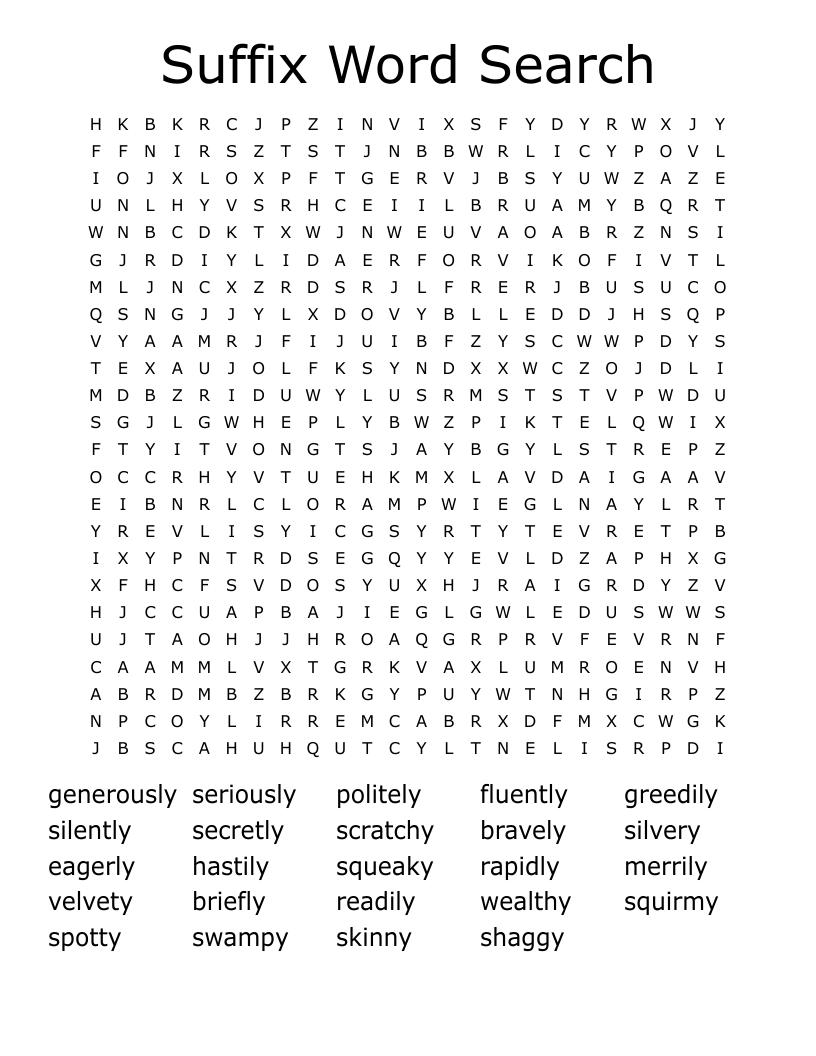 Suffix Word Search