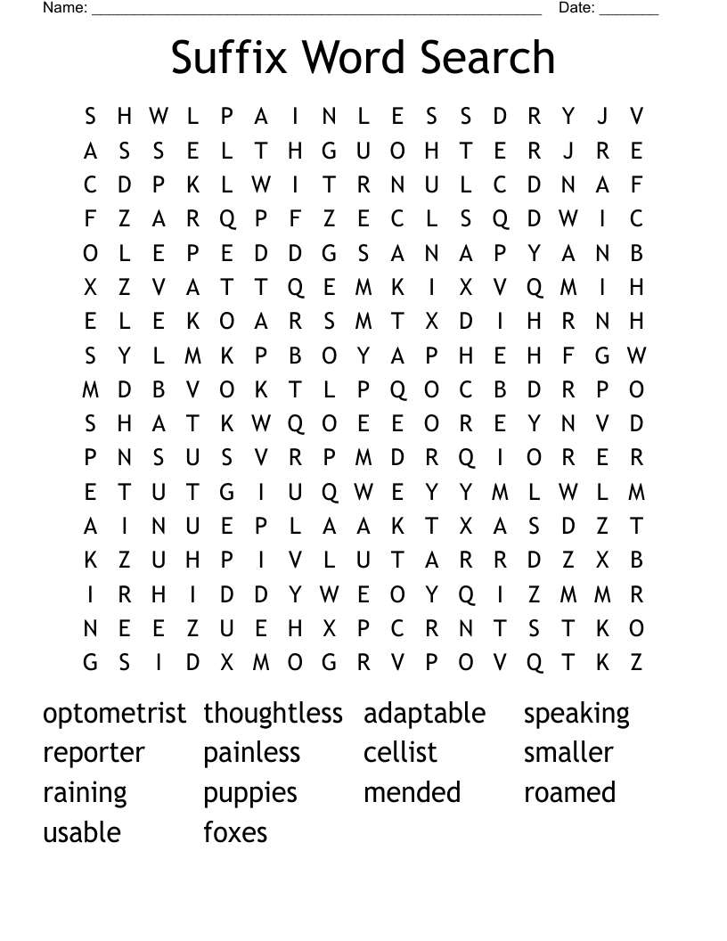 Suffix Word Search