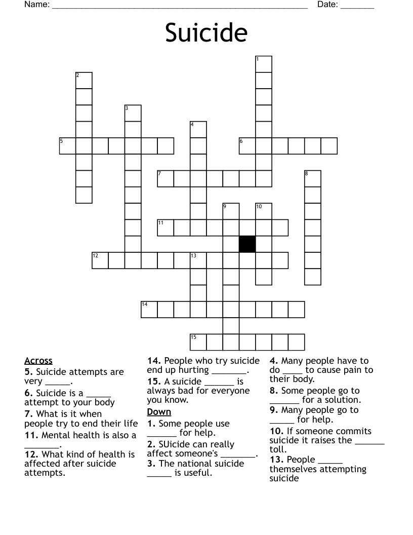 Suicide Crossword