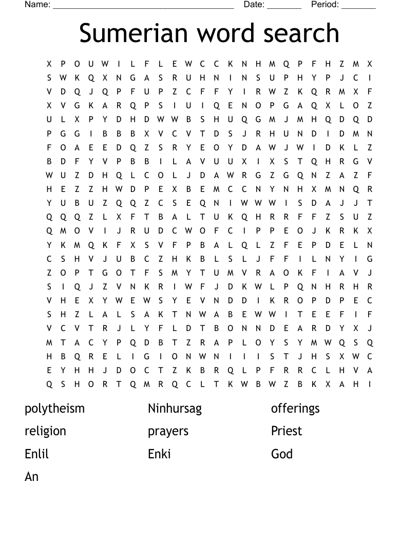 Sumerian word search