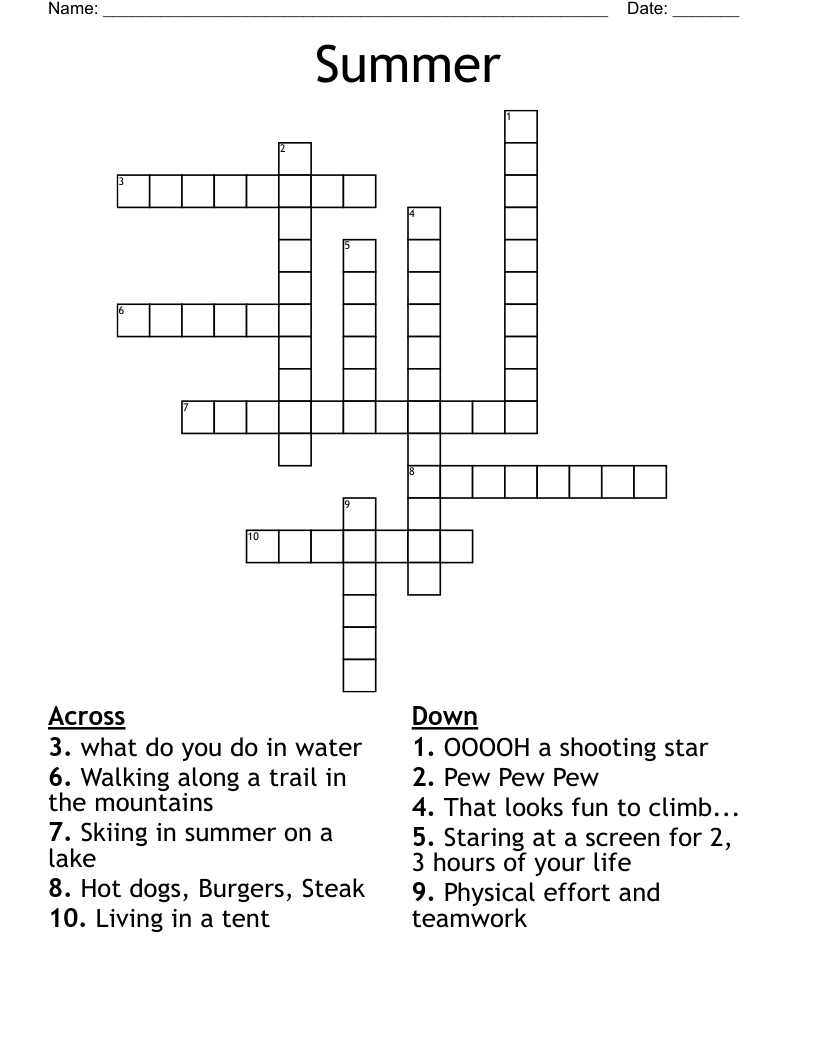 Summer Crossword
