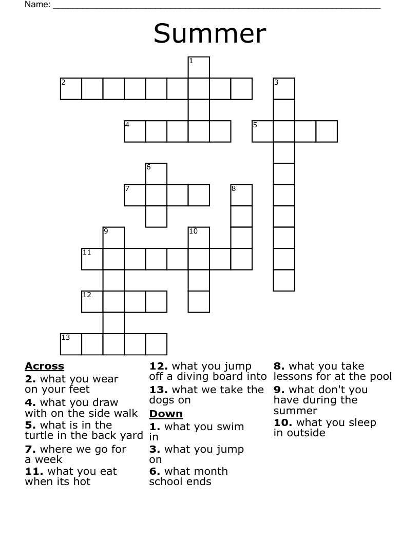 Summer Crossword