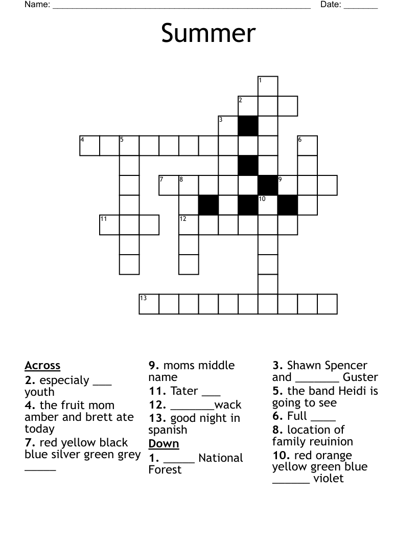 Summer Crossword