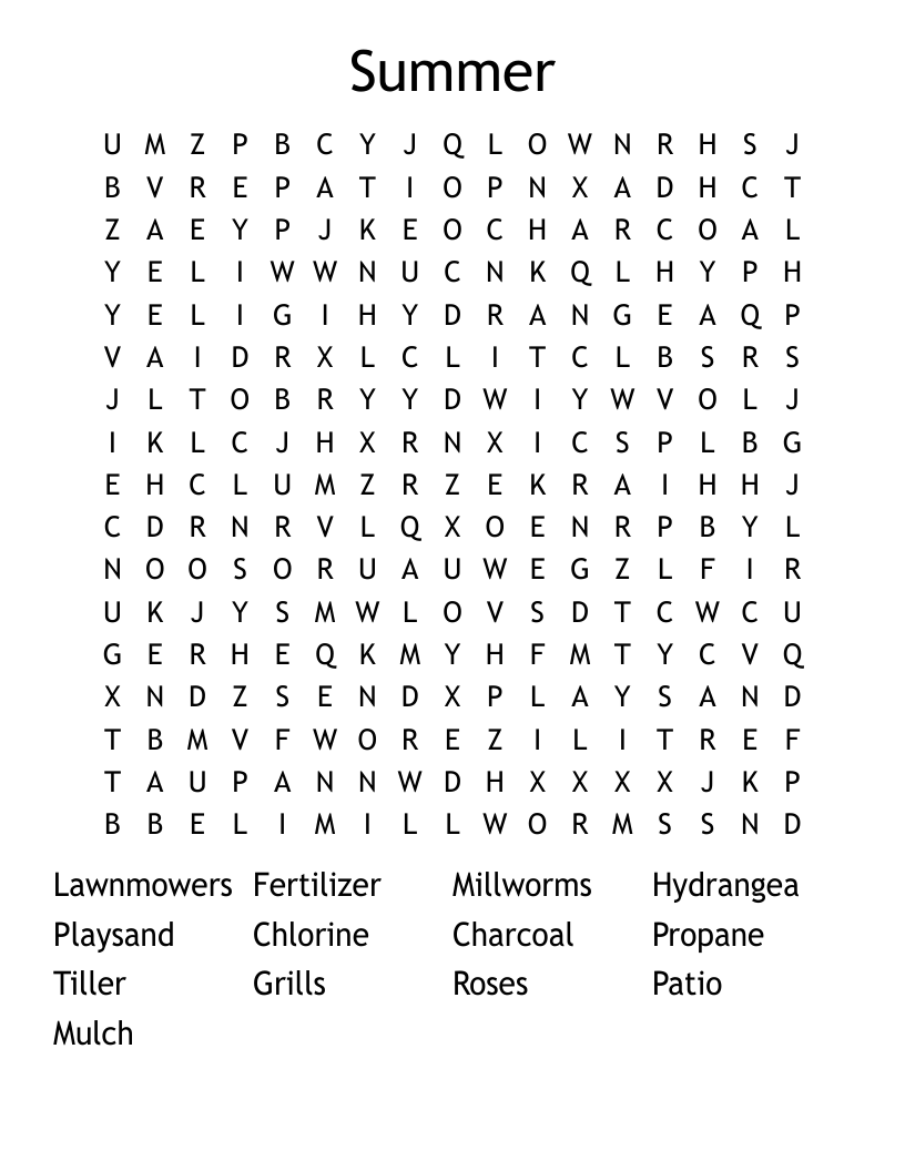 Summer Word Search