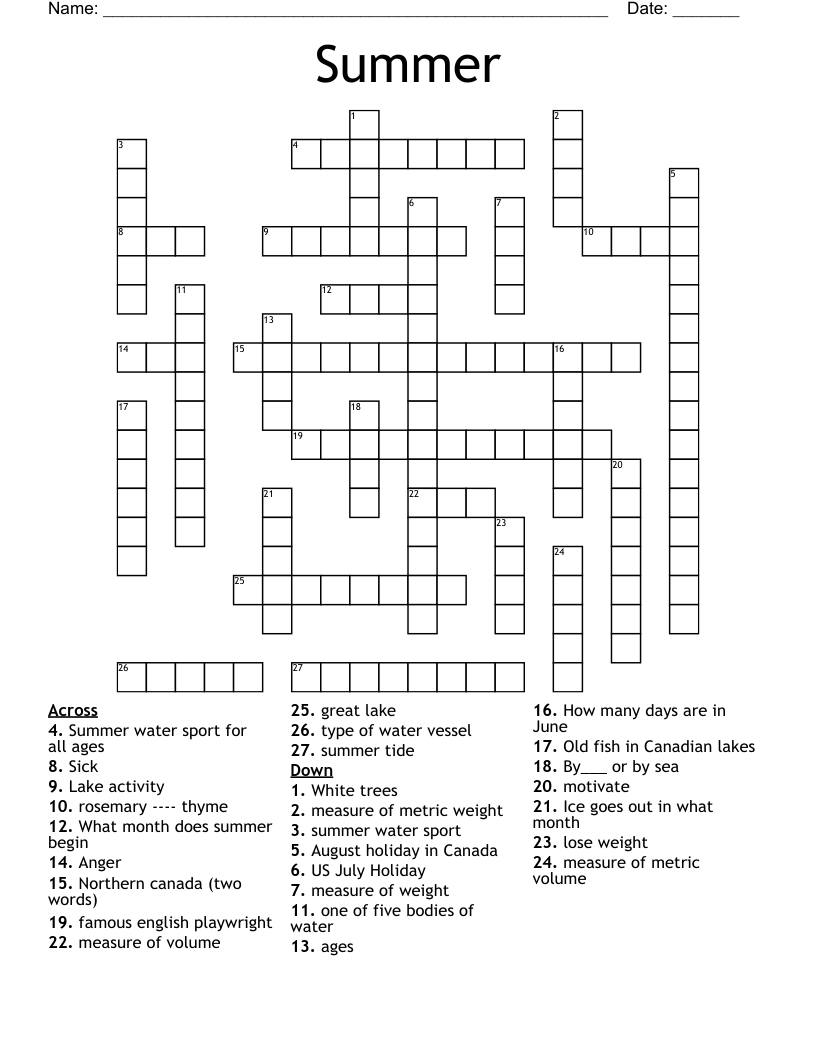 Summer Crossword
