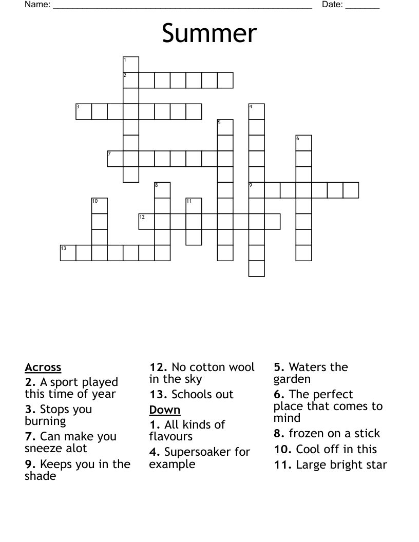 Summer Crossword