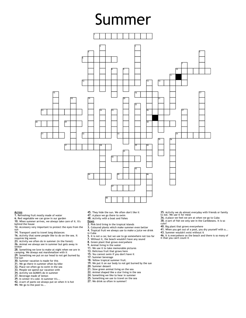 Summer Crossword