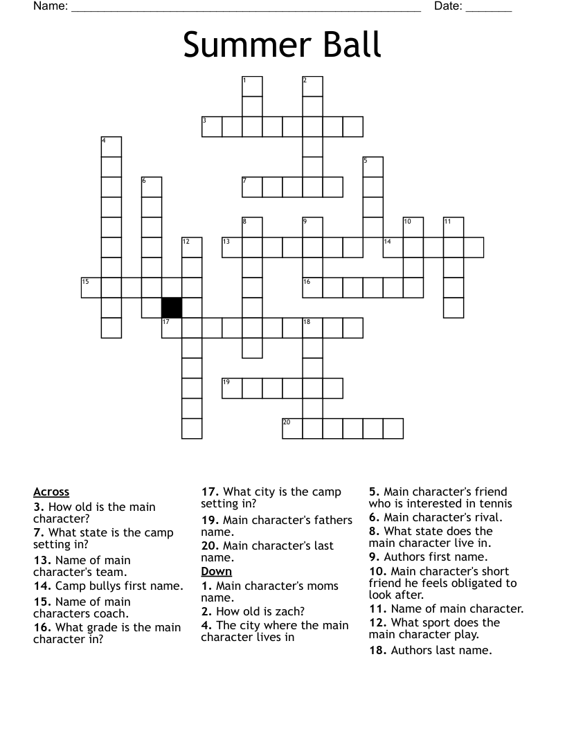 Summer Ball Crossword