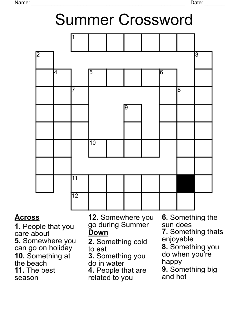 Summer Crossword