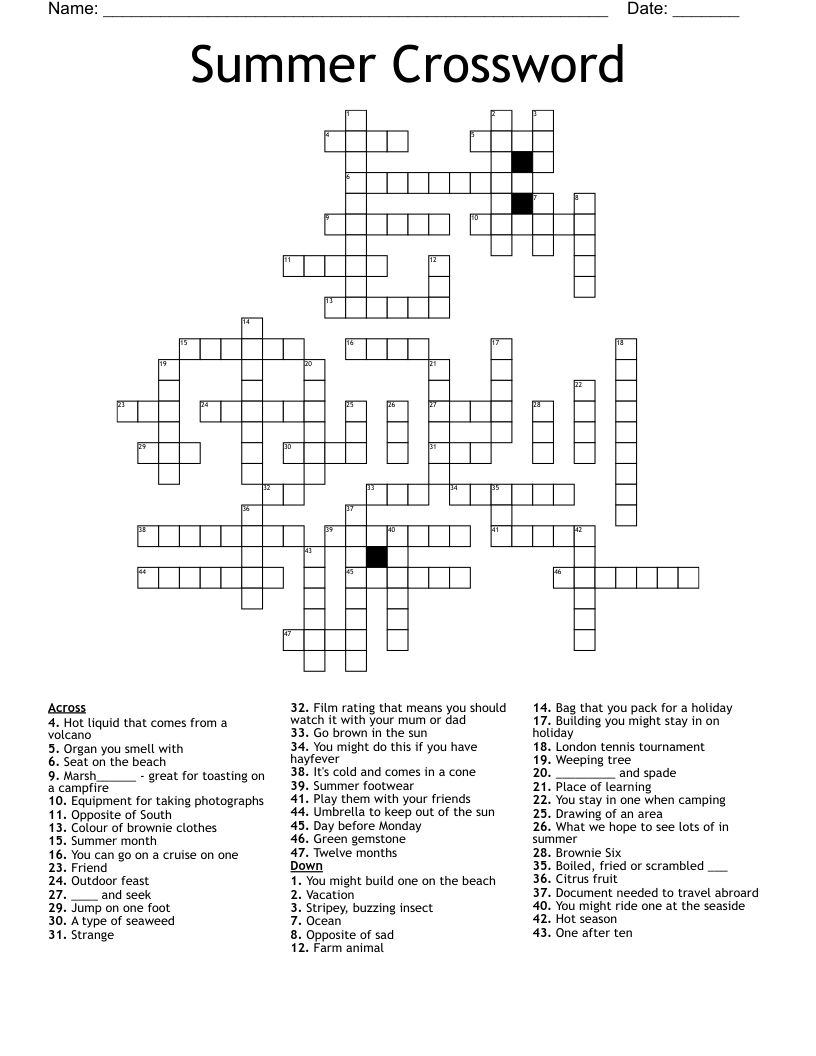 Summer Crossword