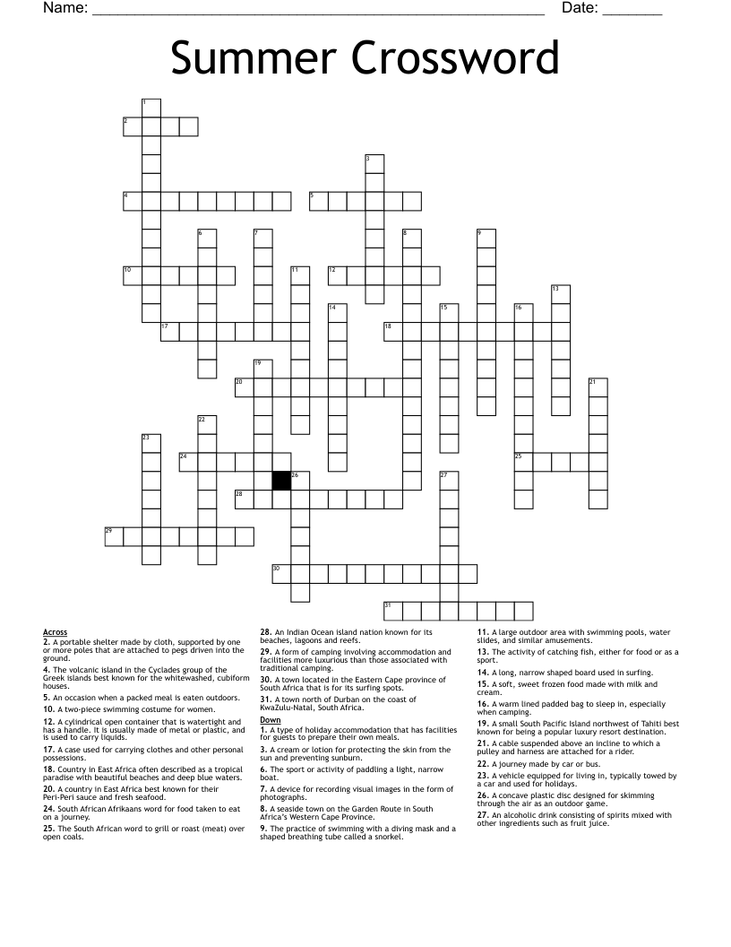 Summer Crossword