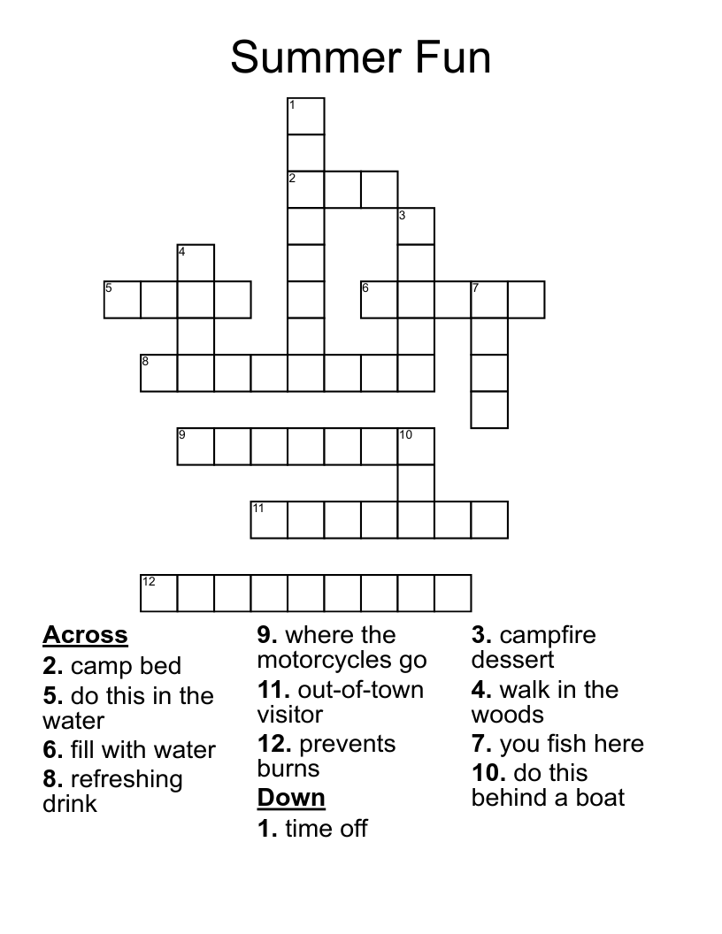 Summer Fun Crossword