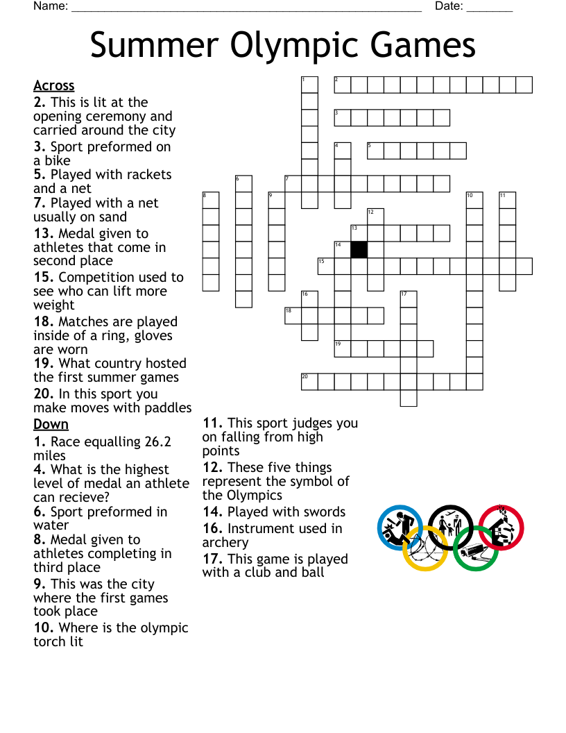 Summer Olympic Games Crossword