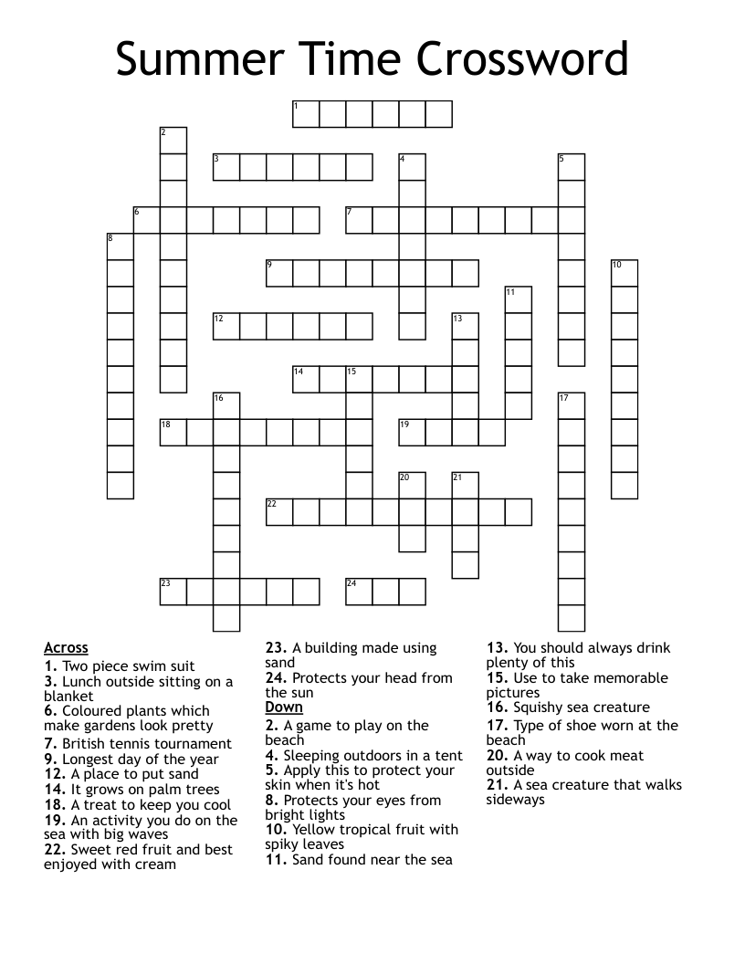 Summer Time Crossword
