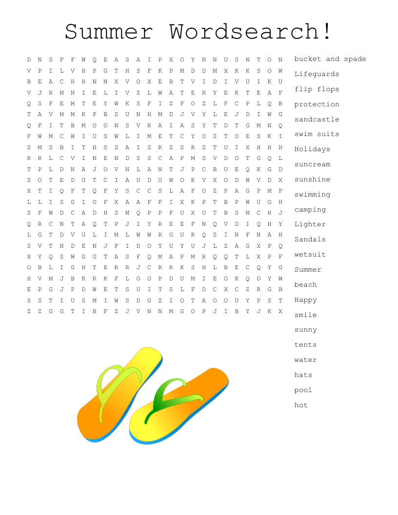 Summer Wordsearch!