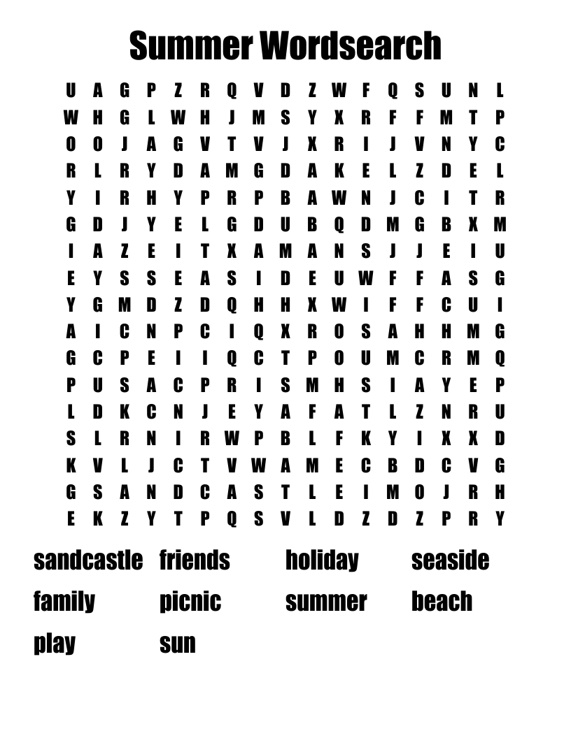 Summer Wordsearch