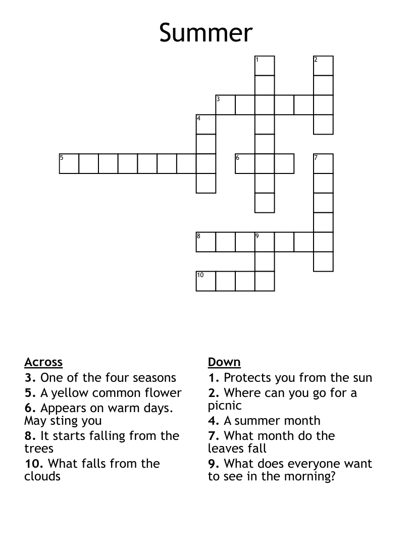 Summer  Crossword