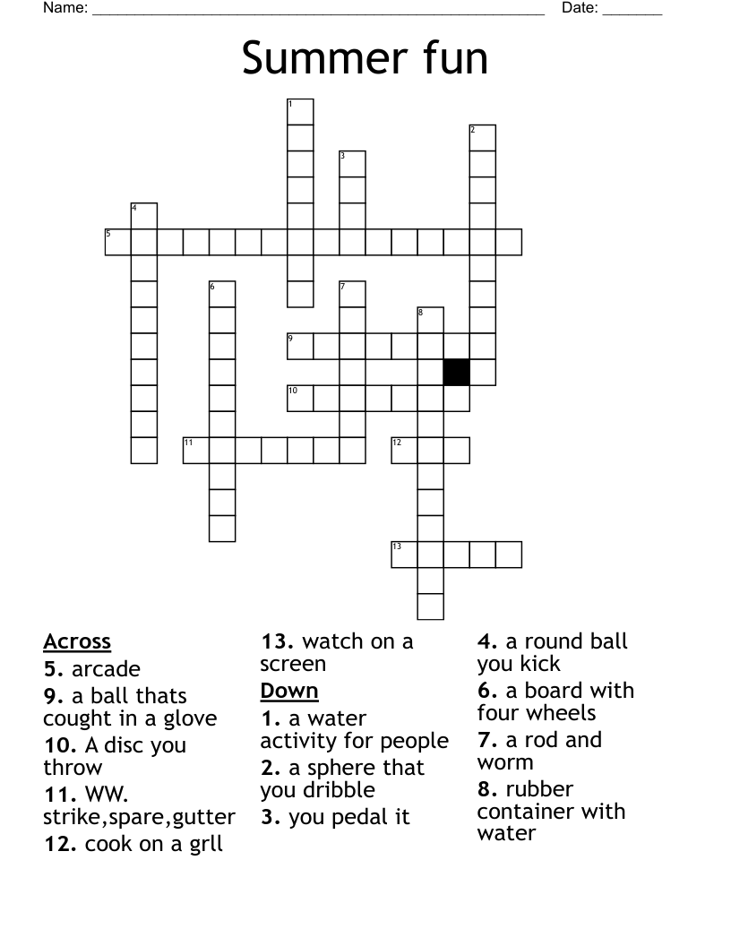 Summer fun Crossword