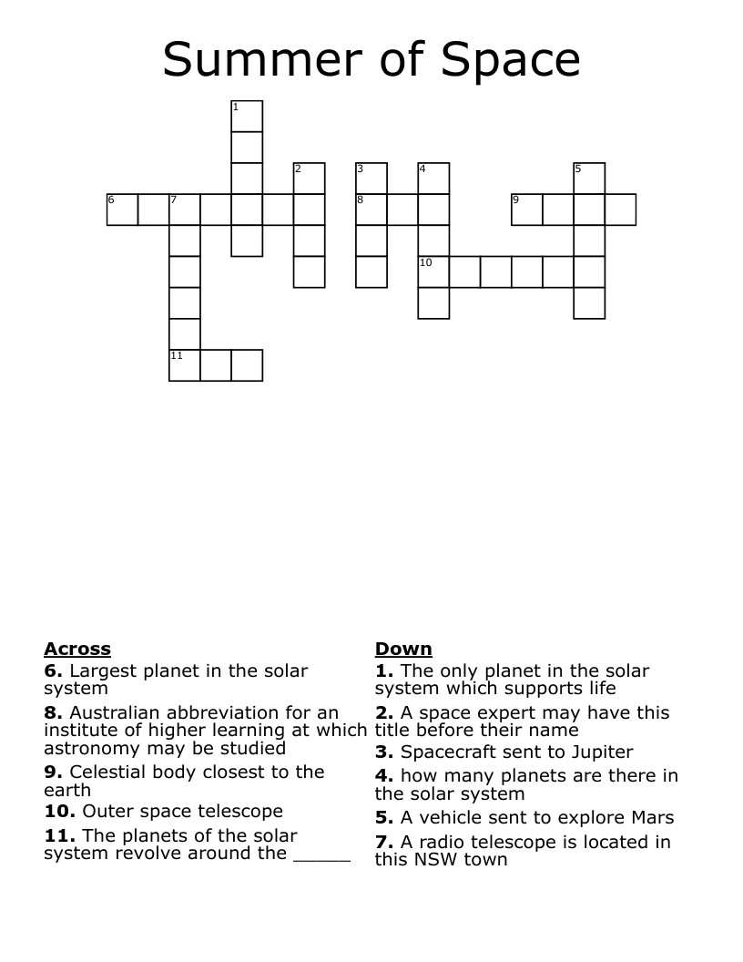 Summer of Space Crossword