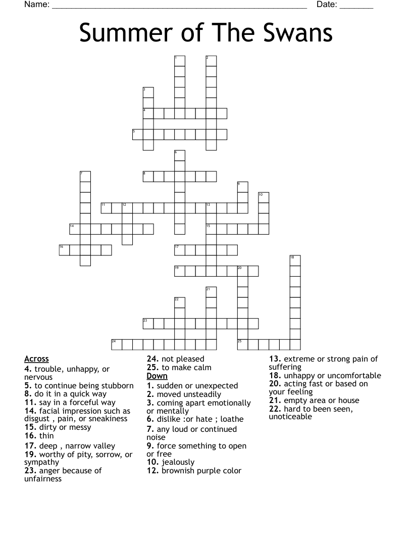 Summer of The Swans Crossword