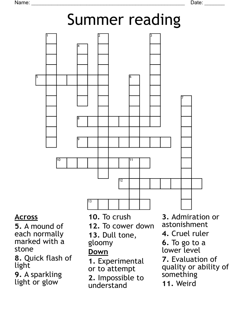 Summer reading Crossword