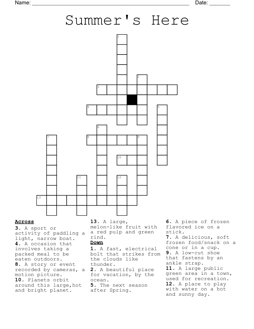 Summer's Here Crossword