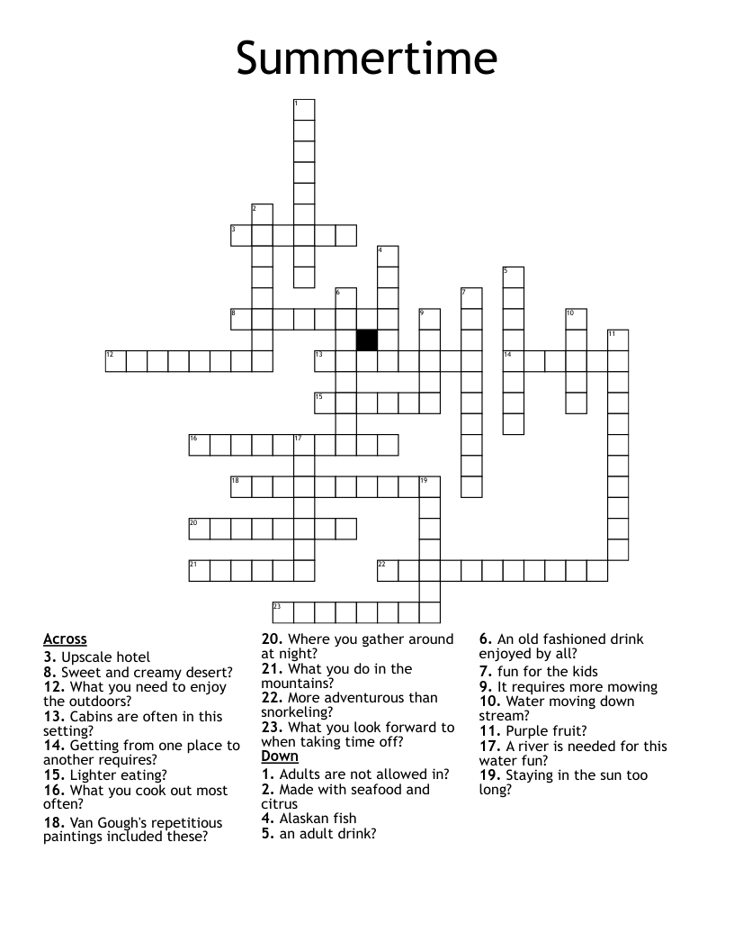 Summertime Crossword