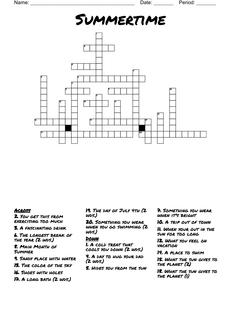 Summertime Crossword