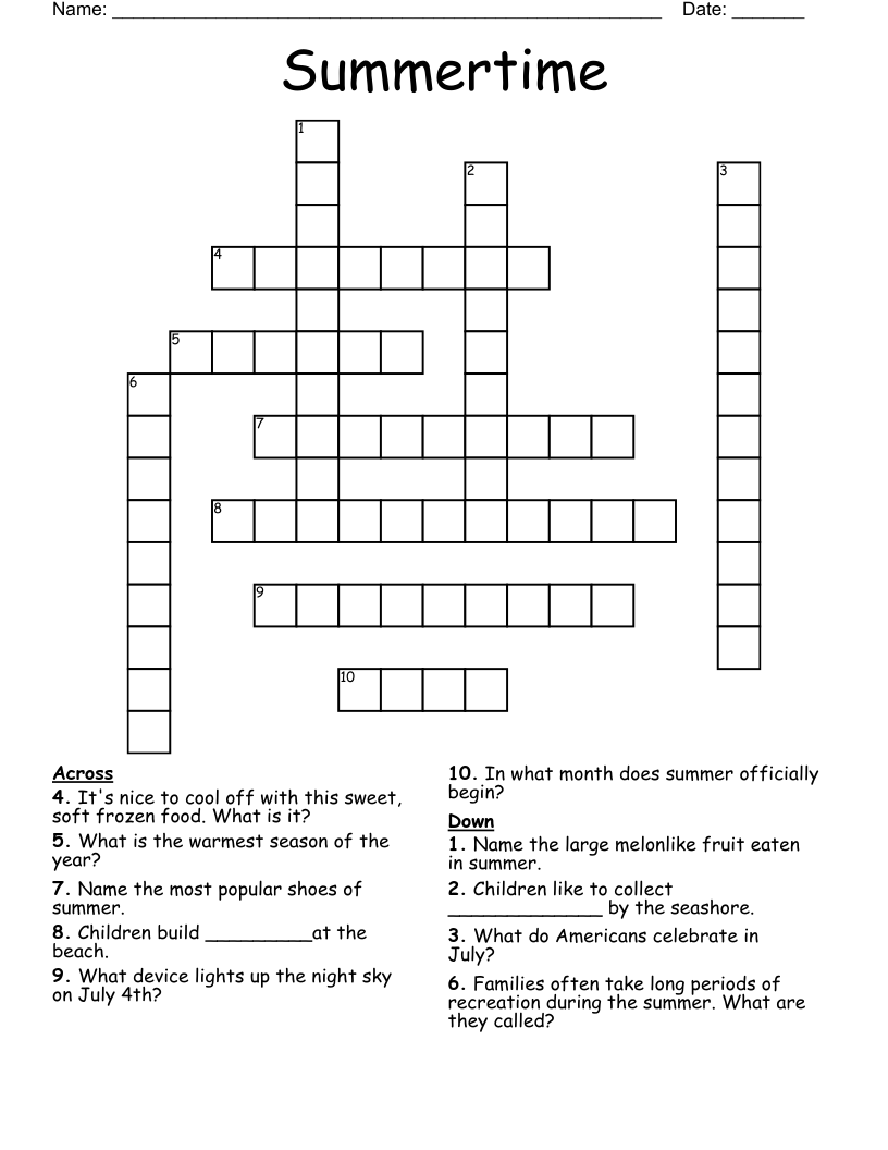Summertime Crossword
