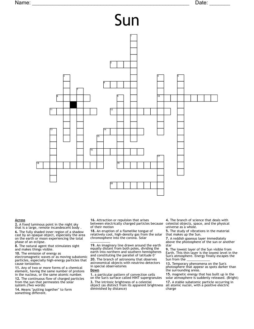 Sun Crossword
