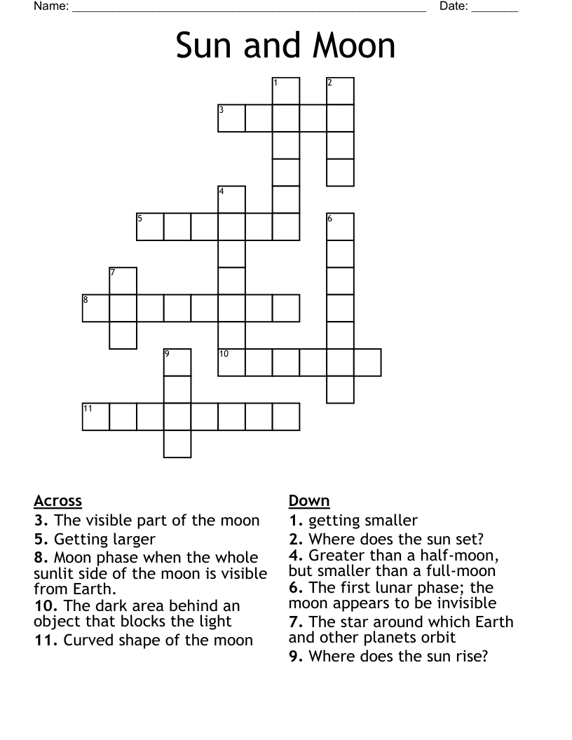 Sun and Moon Crossword