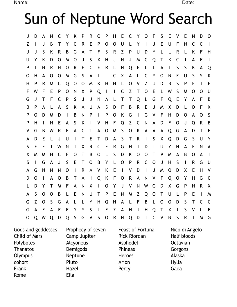 Sun of Neptune Word Search