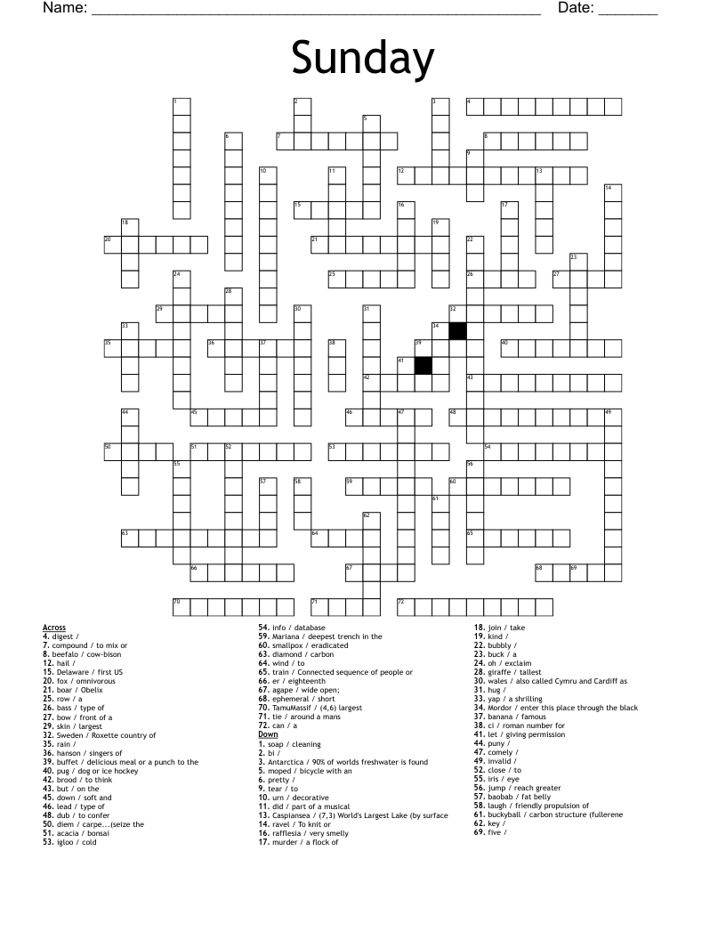 Sunday Crossword