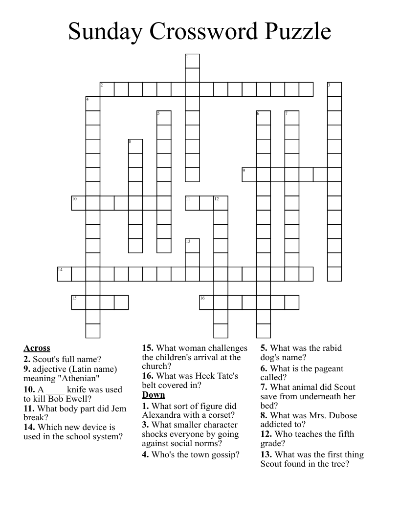 Sunday Crossword Puzzle