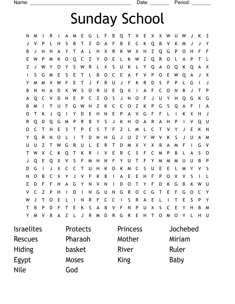 Sunday School Word Search