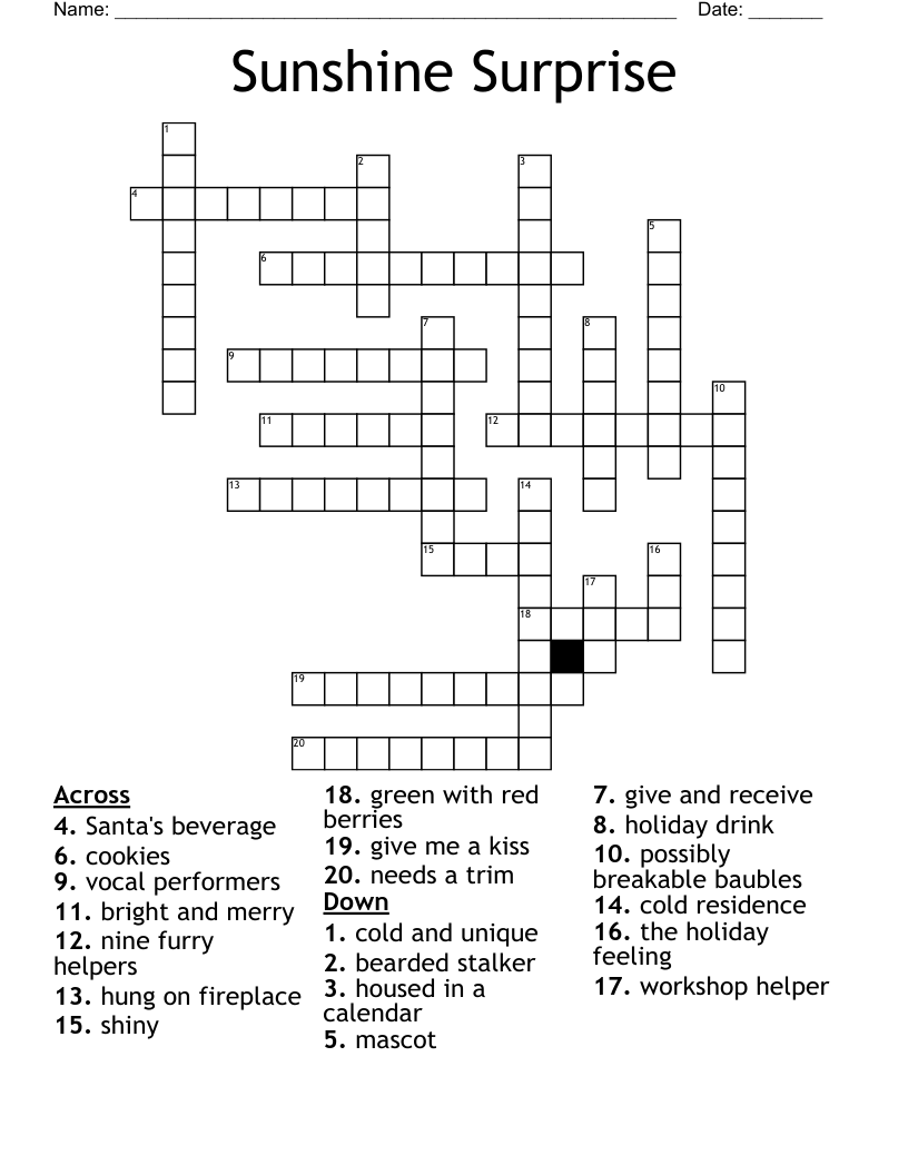 Sunshine Surprise Crossword