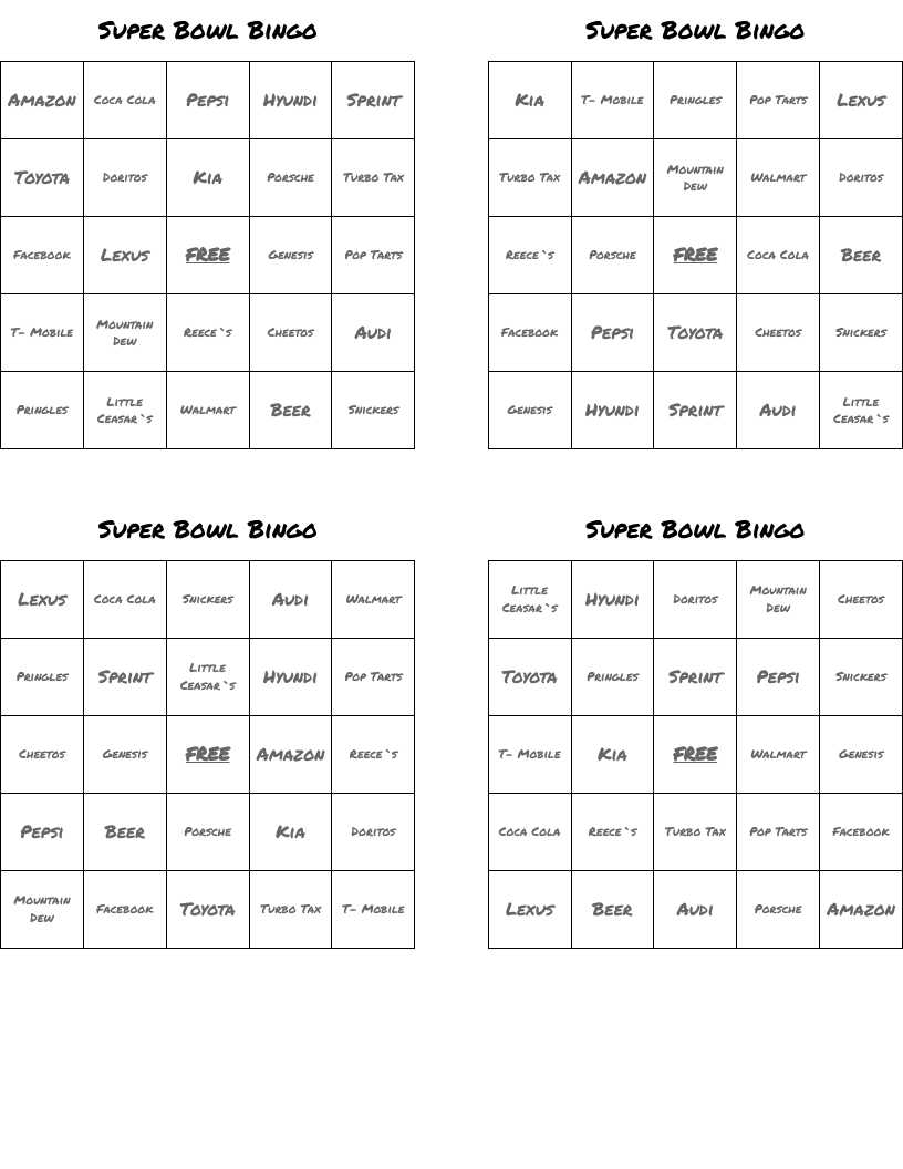 Super Bowl Bingo