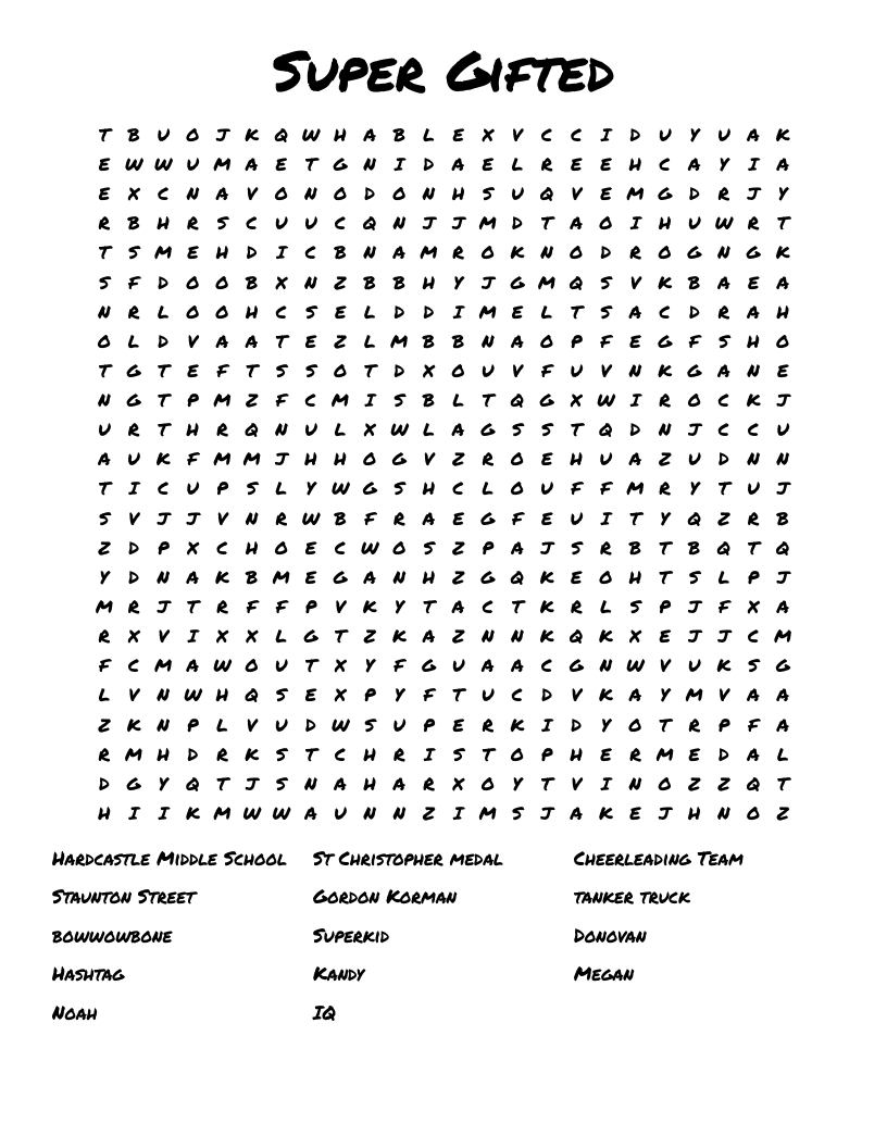 Super Gifted Word Search
