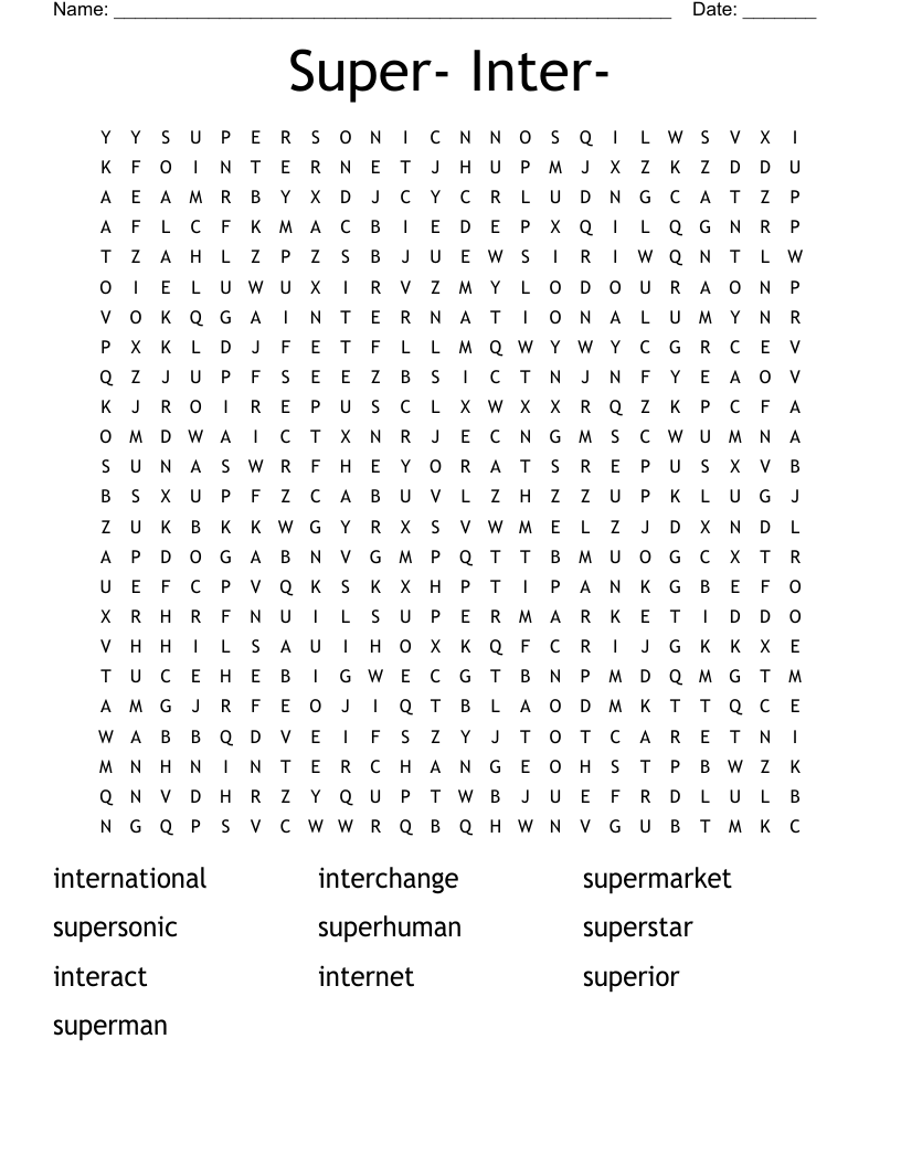 Super- Inter- Word Search