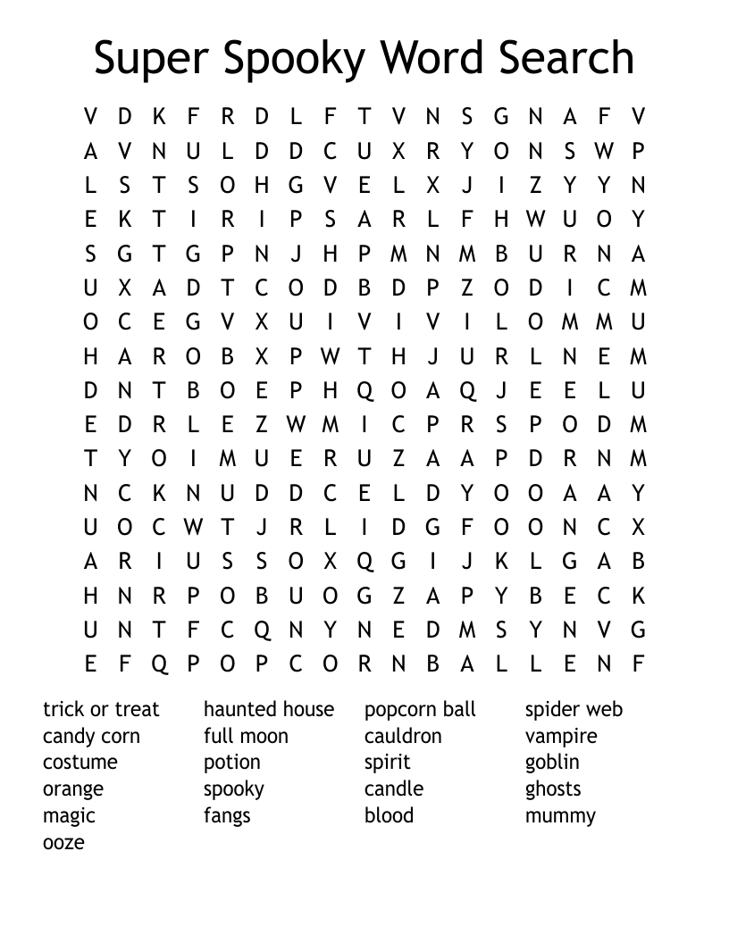 Super Spooky Word Search