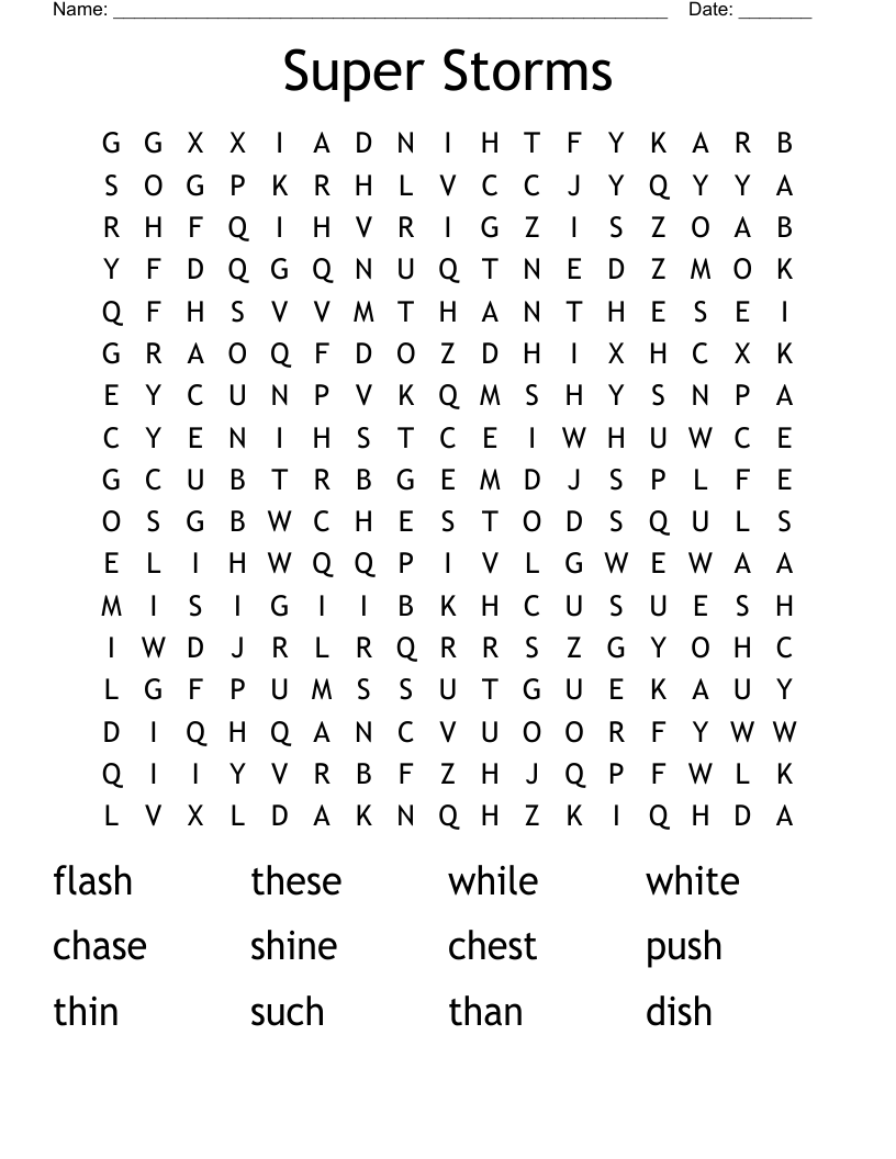 Super Storms Word Search