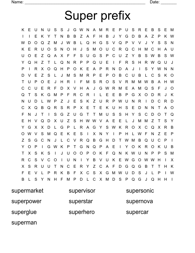 Super prefix  Word Search
