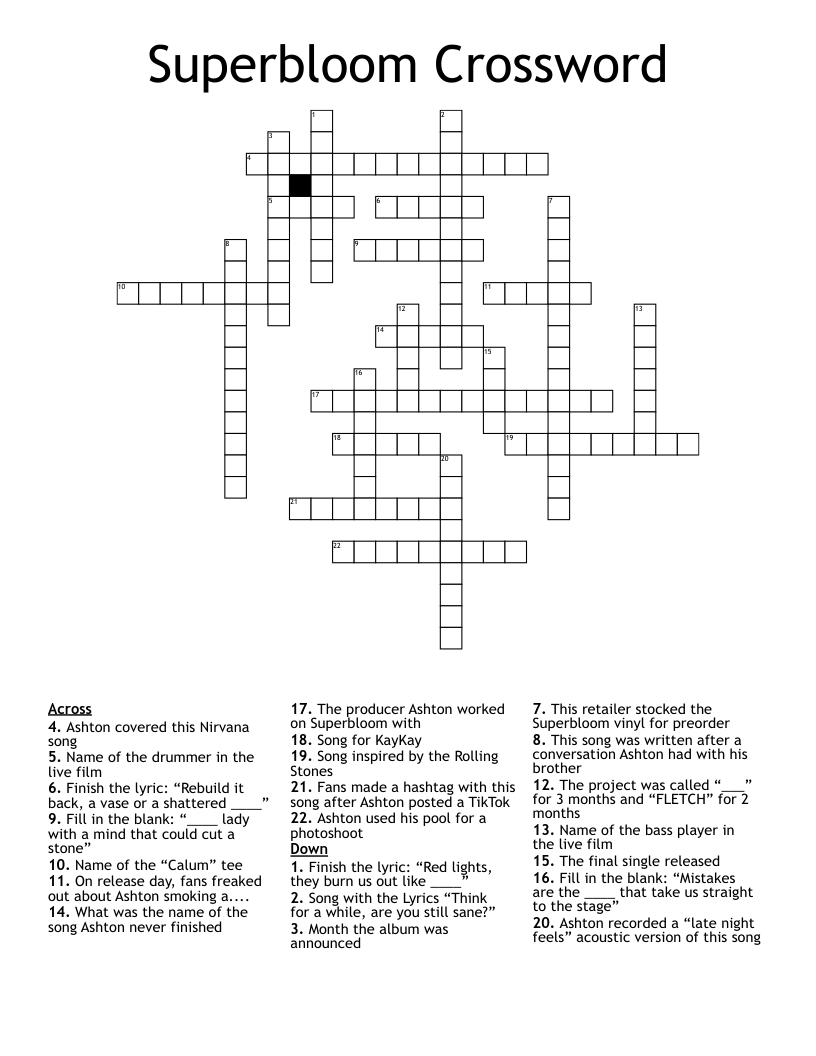 Superbloom Crossword