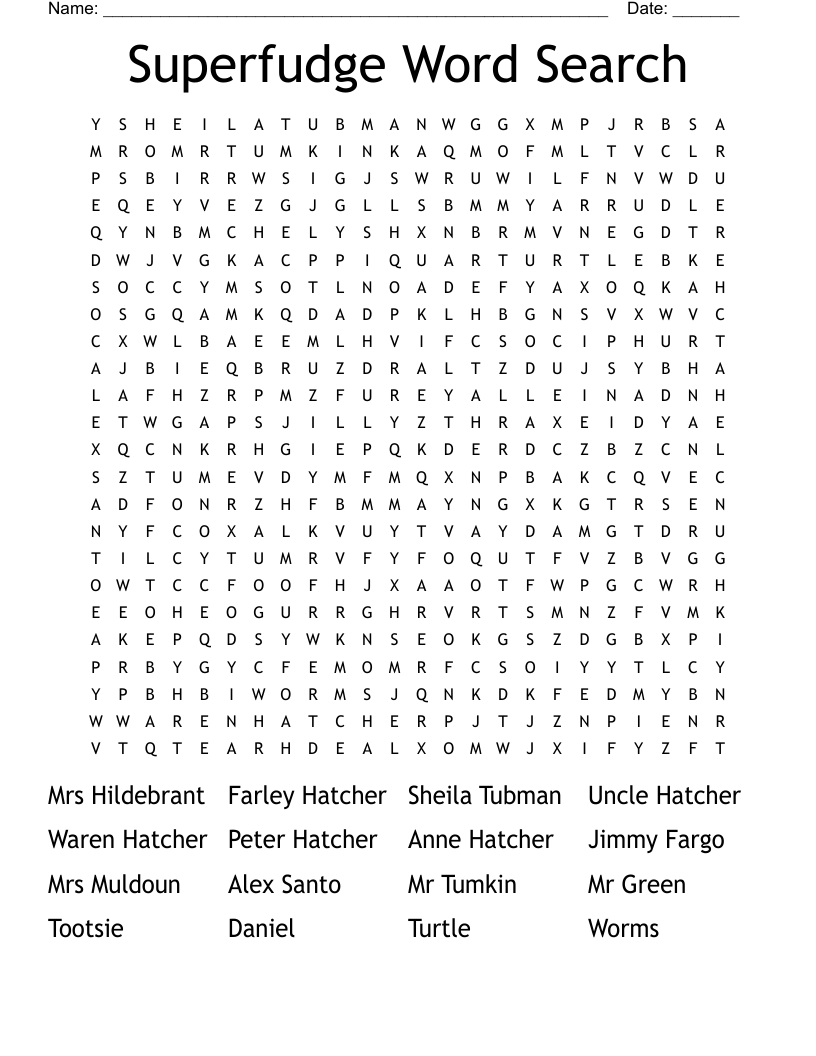 Superfudge Word Search
