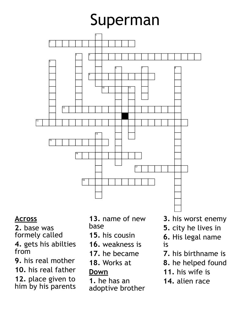 Superman Crossword