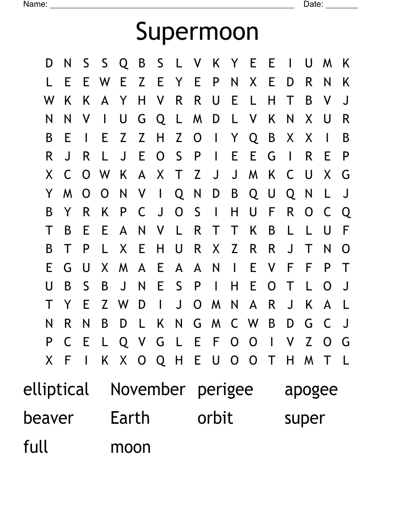 Supermoon Word Search