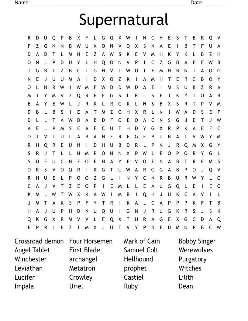 Supernatural Word Search