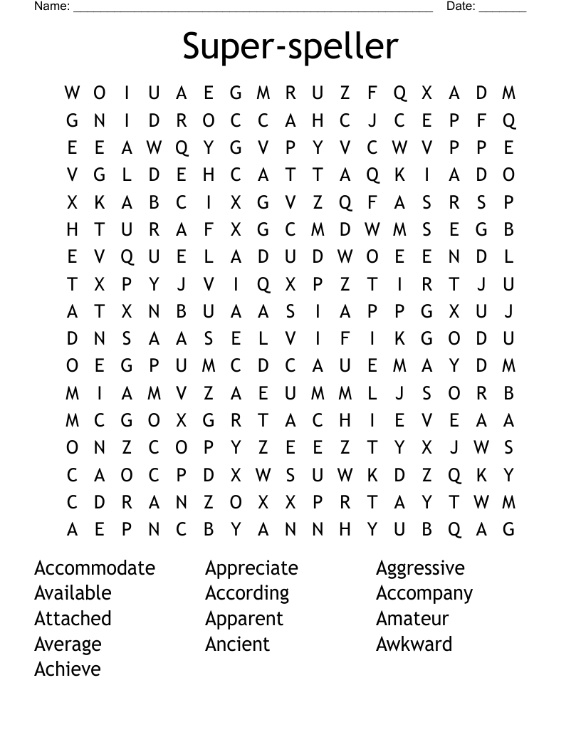 Super-speller Word Search