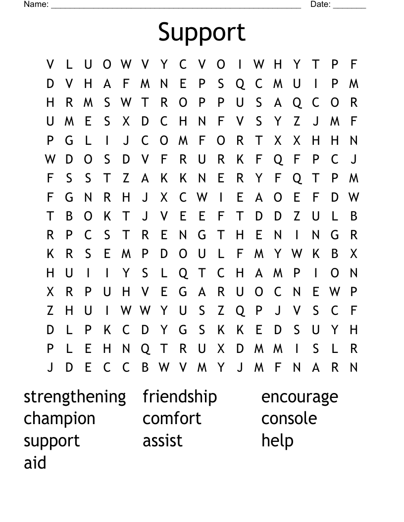 Support Word Search