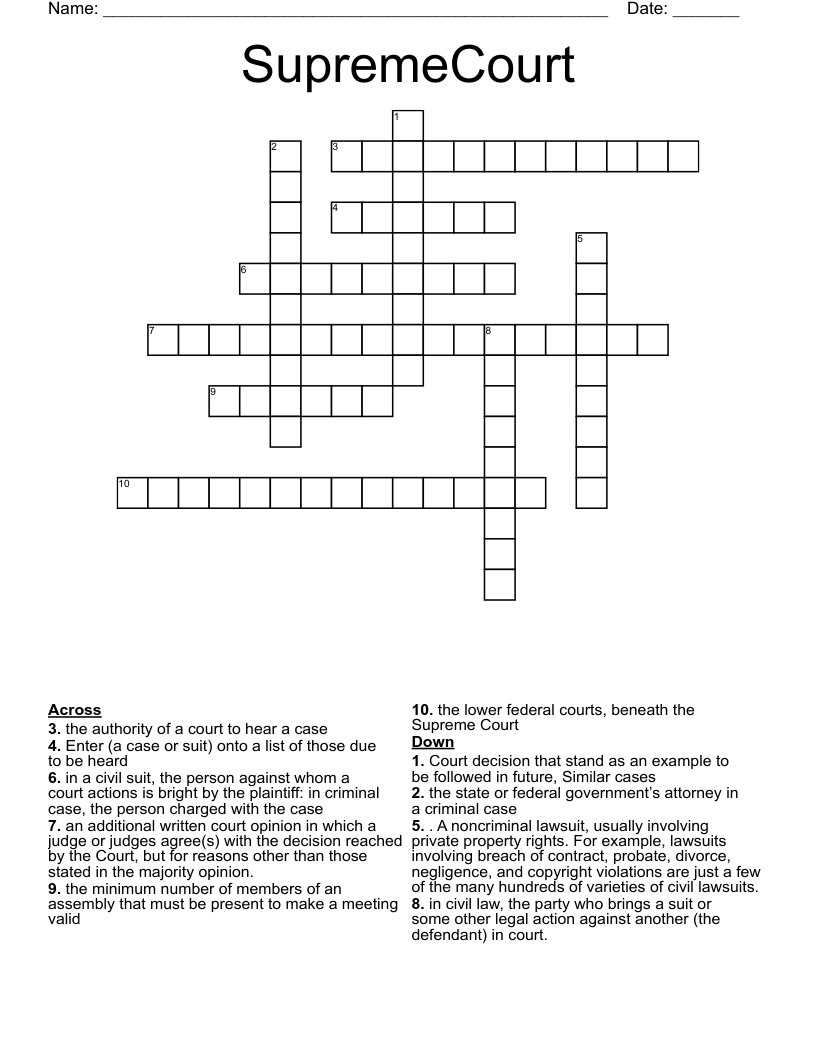SupremeCourt Crossword